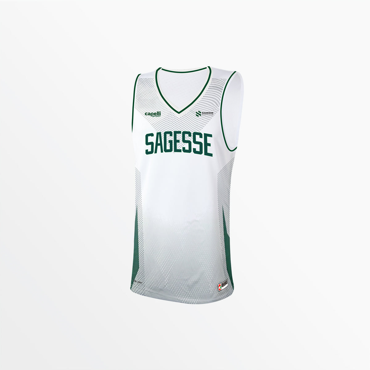 Men's Basketball Jersey White/Sag Green