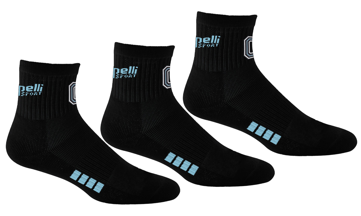BASICS CUSHIONED COMFORT 3 Pack Quarter Top w/ Text Logo