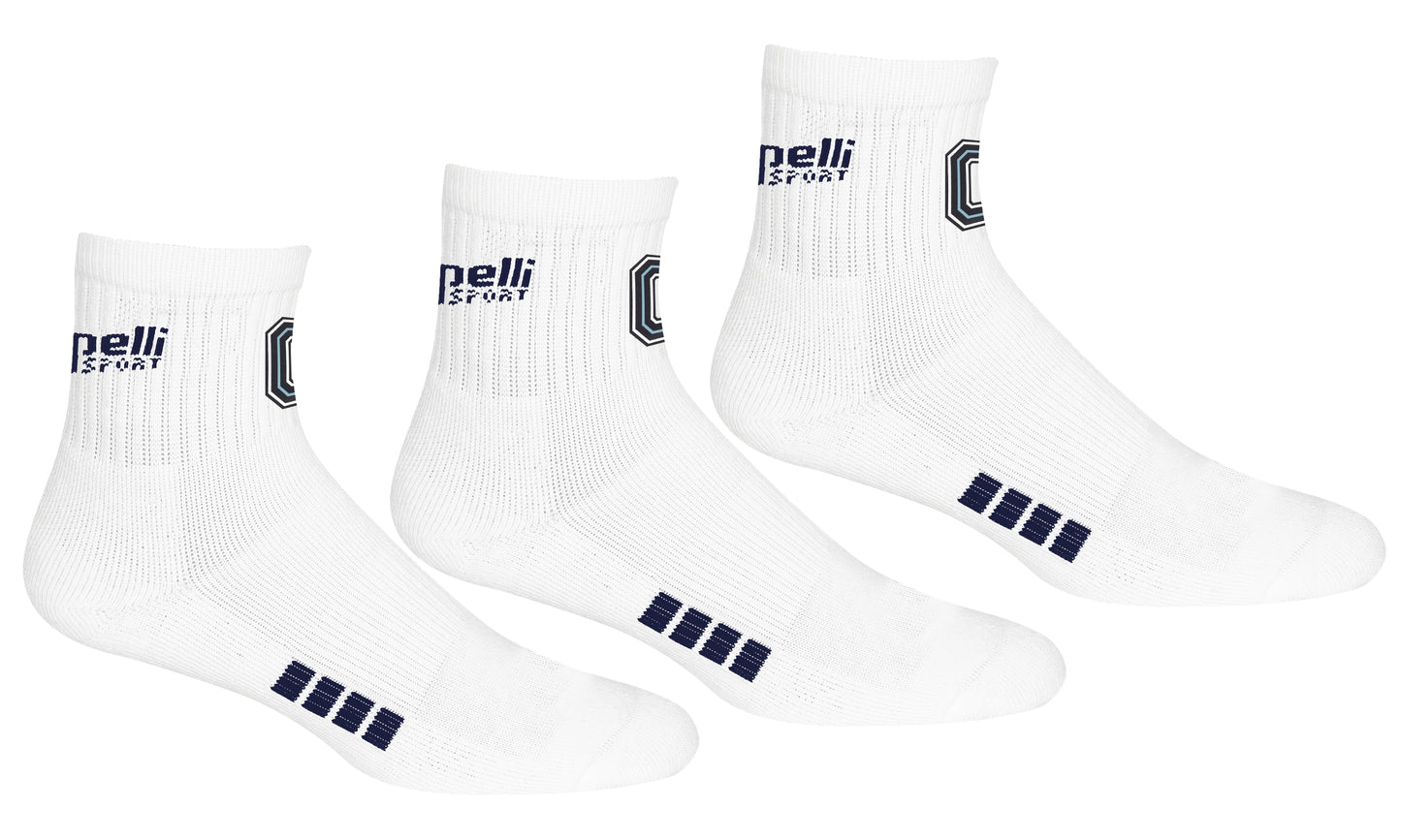 BASICS CUSHIONED COMFORT 3 Pack Quarter Top w/ Text Logo